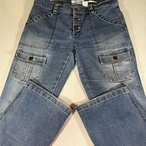 Old Navy Cargo Pocket Bootcut Jeans‎ Womens 8 Y2K Utility Denim